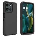 for Motorola Moto G 5G 2025 Case, Defender Case Heavy Duty Shockproof Dustproof 3 in 1 Rugged Protective Phone Cover for Moto G 2025 (Black)
