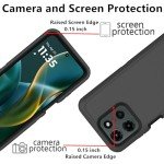for Motorola Moto G 5G 2025 Case, Defender Case Heavy Duty Shockproof Dustproof 3 in 1 Rugged Protective Phone Cover for Moto G 2025 (Black)