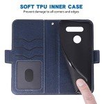 Phone Case for LG G8 ThinQ Folio Flip Wallet Case,PU Leather Credit Card Holder Slots Full Body Protection Kickstand Hard Hybrid Protective Phone Cover for LGG8 Thin Q G 8 G8thinq LGG8thinq Dark Blue