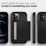 Spigen Slim Armor CS iPhone 12/12 Pro Case - Black, Extreme Protection, Metallic Finish