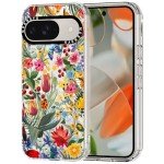 MOSNOVO Case for Google Pixel 9 & Pixel 9 Pro, [Buffertech 6.6ft Military-Grade Drop Protection] [Anti Peel Off Tech] Clear TPU Bumper Phone Case Cover Design - in The Garden