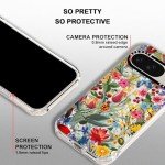 MOSNOVO Case for Google Pixel 9 & Pixel 9 Pro, [Buffertech 6.6ft Military-Grade Drop Protection] [Anti Peel Off Tech] Clear TPU Bumper Phone Case Cover Design - in The Garden