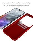 Cresee Case for Motorola Razr 2024 with Built-in Cover Screen Protector, Thin Hard Matte Polycarbonate Cover Phone Case for Moto Razr 2024 - Red+Glass