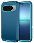 I-HONVA for Google Pixel 9 Pro XL Case Shockproof Dust/Drop Proof 3-Layer Full Body Protection [Without Screen Protector] Rugged Heavy Duty Cover Case for Google Pixel 9 Pro XL,Turquoise