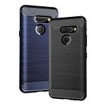 Phone Case for LG G8 ThinQ with Tempered Glass Screen Protector Cover and Cell Accessories Slim Thin Soft TPU Silicone Rugged Rubber Protective LGG8 Thin Q G 8 LG8 G8thinq LGG8thinq 8G Cases Men Blue