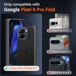 TONGATE Magnetic for Pixel 9 Pro Fold Case with Stand, [Compatible with MagSafe] Rugged Google 9Pro Fold Phone Case Built in Screen Protector & Hinge Protection for Google Pixel Fold 2 2024 8", Black