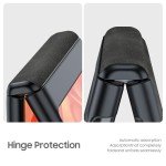 for Motorola Razr 2024 Case, Built-in Screen Protector& Hinge Protection & Ultra Thin PU Leather Matte PC Shockproof Phone Cover Smartphone Case for Moto Razr 2024(Black Gray)