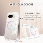 BENTOBEN for Google Pixel 9a Case Clear Glitter, [Compatible with MagSafe] Pixel 9A Magnetic Phone Case Transparent Crystal Shockproof Women Girl Protective Cover for 9a 6.3 inch, Shiny Bling Clear
