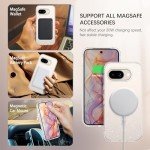 BENTOBEN for Google Pixel 9a Case Clear Glitter, [Compatible with MagSafe] Pixel 9A Magnetic Phone Case Transparent Crystal Shockproof Women Girl Protective Cover for 9a 6.3 inch, Shiny Bling Clear