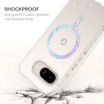 BENTOBEN for Google Pixel 9a Case Clear Glitter, [Compatible with MagSafe] Pixel 9A Magnetic Phone Case Transparent Crystal Shockproof Women Girl Protective Cover for 9a 6.3 inch, Shiny Bling Clear