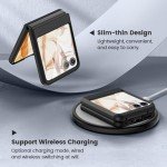 Caka for Motorola Razr 2024 Case with Clip, Moto Razr 2024 Case with Screen Protector [Not fit Razr Plus 2024], Slim Thin Flip Phone Cover and Belt Hip Holster Combo Accessories for Razr 50 - Black