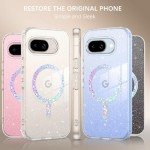 BENTOBEN for Google Pixel 9a Case Clear Glitter, [Compatible with MagSafe] Pixel 9A Magnetic Phone Case Transparent Crystal Shockproof Women Girl Protective Cover for 9a 6.3 inch, Shiny Bling Clear