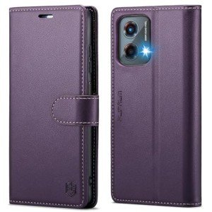 Compatible with Moto G 5G 2024 Wallet Case with RFID Blocking Credit Card Holder,PU Leather Flip Kickstand Shockproof Cover Women Men for Motorola Moto G 5G 2024 Phone Case (Purple)
