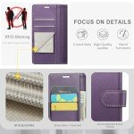 Compatible with Moto G 5G 2024 Wallet Case with RFID Blocking Credit Card Holder,PU Leather Flip Kickstand Shockproof Cover Women Men for Motorola Moto G 5G 2024 Phone Case (Purple)