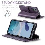 Compatible with Moto G 5G 2024 Wallet Case with RFID Blocking Credit Card Holder,PU Leather Flip Kickstand Shockproof Cover Women Men for Motorola Moto G 5G 2024 Phone Case (Purple)