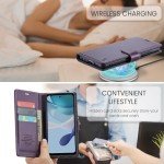 Compatible with Moto G 5G 2024 Wallet Case with RFID Blocking Credit Card Holder,PU Leather Flip Kickstand Shockproof Cover Women Men for Motorola Moto G 5G 2024 Phone Case (Purple)
