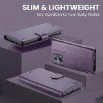 Compatible with Moto G 5G 2024 Wallet Case with RFID Blocking Credit Card Holder,PU Leather Flip Kickstand Shockproof Cover Women Men for Motorola Moto G 5G 2024 Phone Case (Purple)