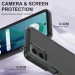 Annymall for Motorola Moto G 5G 2024 Case with 2 Screen Protector,Full Body Shockproof Drop Protection Dustproof Heavy Duty 3-Layer Military Rugged Durable Defender Cover (Black)