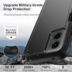 Annymall for Motorola Moto G 5G 2024 Case with 2 Screen Protector,Full Body Shockproof Drop Protection Dustproof Heavy Duty 3-Layer Military Rugged Durable Defender Cover (Black)