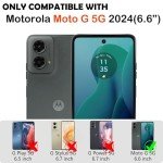 Annymall for Motorola Moto G 5G 2024 Case with 2 Screen Protector,Full Body Shockproof Drop Protection Dustproof Heavy Duty 3-Layer Military Rugged Durable Defender Cover (Black)