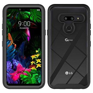 Phone Case for LG G8 ThinQ Slim Hard Clear Cover Shockproof Soft TPU Bumper Hybrid Rugged Heavy Duty Protective Cell Accessories LGG8 Thin Q G 8 LG8 G8thinq LGG8thinq 8G Cases Girl Boy Women Men Black