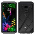 Phone Case for LG G8 ThinQ Slim Hard Clear Cover Shockproof Soft TPU Bumper Hybrid Rugged Heavy Duty Protective Cell Accessories LGG8 Thin Q G 8 LG8 G8thinq LGG8thinq 8G Cases Girl Boy Women Men Black