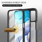 Eilkmcre for Motorola Moto E14 Case, Moto G24 / G04 / G04S Phone Case with Built-in Screen Protector Clear Slim Back Cover Shockproof Rugged Heavy Duty Bumper Full Body Protective Case, Black