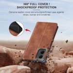 Jasonyu Flip Wallet Case for Moto G 5G (2024),Leather Magnetic Folio Cover with Card Holder,Kickstand - TPU Shockproof Durable Protective Phone Case,Brown