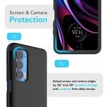 TUDIA DualShield Designed for Motorola Edge 5G UW/Moto Edge 2021 Case - Slim Heavy Duty Tough Dual Layer Protection - Matte Black