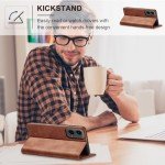Jasonyu Flip Wallet Case for Moto G 5G (2024),Leather Magnetic Folio Cover with Card Holder,Kickstand - TPU Shockproof Durable Protective Phone Case,Brown