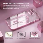 Misea Magnetic for iPhone 15 Case Compatible with MagSafe [Never Yellowing] [Military Grade Drop Protection] Full Camera Lens Protector Plating Soft Clear Phone Case for Women Girls, Pink