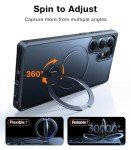 TORRAS 360° Spin Magnetic Stand for Samsung Galaxy S25 Ultra Case, Fit for Magsafe, Military Grade Slim Protective S25 Ultra Case with Kickstand & Ring Holder, Ostand Spin, Translucent Frosted Black