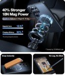 TORRAS 360° Spin Magnetic Stand for Samsung Galaxy S25 Ultra Case, Fit for Magsafe, Military Grade Slim Protective S25 Ultra Case with Kickstand & Ring Holder, Ostand Spin, Translucent Frosted Black
