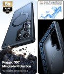 TORRAS 360° Spin Magnetic Stand for Samsung Galaxy S25 Ultra Case, Fit for Magsafe, Military Grade Slim Protective S25 Ultra Case with Kickstand & Ring Holder, Ostand Spin, Translucent Frosted Black