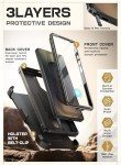 SUPCASE for Samsung Galaxy S25 Ultra Case with Stand (Unicorn Beetle Pro), [2 Front Frames] [Built-in Screen Protector & Belt-Clip] Military-Grade Protection Phone Case for S25 Ultra 6.9 Inch, Black