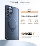 TORRAS 360° Spin Magnetic Stand for Samsung Galaxy S25 Ultra Case, Fit for Magsafe, Military Grade Slim Protective S25 Ultra Case with Kickstand & Ring Holder, Ostand Spin, Translucent Frosted Black