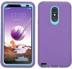 Annymall Hybrid High Impact Resistant Rugged Full-Body Shockproof Tri-Layer Heavy Duty Case with Built-in Screen Protector for LG Stylo 4/ LG Stylo 4 Plus (Purple)