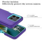 Qinmay Phone Case for Motorola Moto G 5G 2025/Moto G Play 5G 2025 Case with HD Screen Protector, Heavy Duty Shockproof & Dropproof 3-Layer Cover Phone Case,PurpleSkyBlue