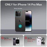 ESR for iPhone 14 Pro Max Case with Stand, Compatible with MagSafe, Full-Body Military-Grade Drop Proof Case with Built-in 9H+ Tempered Glass Screen Protector, Armor Series, Clear Black
