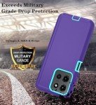 Qinmay Phone Case for Motorola Moto G 5G 2025/Moto G Play 5G 2025 Case with HD Screen Protector, Heavy Duty Shockproof & Dropproof 3-Layer Cover Phone Case,PurpleSkyBlue