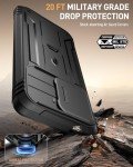 Poetic Revolution Case for Motorola Moto G Power 5G 2025 [Not Fit 2024 Version], [Slide Camera Cover], Full-Body Military Grade Shockproof Cover with Kickstand and Built-in-Screen Protector, Black