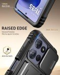 Poetic Revolution Case for Motorola Moto G Power 5G 2025 [Not Fit 2024 Version], [Slide Camera Cover], Full-Body Military Grade Shockproof Cover with Kickstand and Built-in-Screen Protector, Black