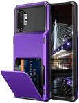 Vofolen Case for Galaxy Note 10+ 10 Plus Case Wallet 4-Slot Pocket ID Card Holder Scratch Resistant Dual Layer Protective Bumper Rubber Armor Hard Shell Cover for Samsung Galaxy Note 10 Plus Purple