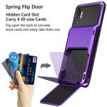 Vofolen Case for Galaxy Note 10+ 10 Plus Case Wallet 4-Slot Pocket ID Card Holder Scratch Resistant Dual Layer Protective Bumper Rubber Armor Hard Shell Cover for Samsung Galaxy Note 10 Plus Purple