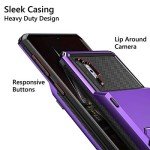 Vofolen Case for Galaxy Note 10+ 10 Plus Case Wallet 4-Slot Pocket ID Card Holder Scratch Resistant Dual Layer Protective Bumper Rubber Armor Hard Shell Cover for Samsung Galaxy Note 10 Plus Purple