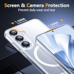 SPIDERCASE Magnetic for Samsung Galaxy S25 Case, [3 Stand Ways][ Military Grade Drop Protection] with Invisible Stand Shockproof Slim Case for Samsung Galaxy S25 6.2", Clear