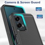 for Moto G 5G 2024 Case, [Military Grade Drop Tested] with Screen Protector, Dual Layer Protective Heavy Duty Cell Phone Cover Non-Slip Shockproof Case for Motorola Moto G 5G 2024 (Black)