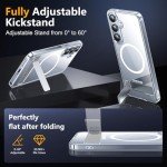 SPIDERCASE Magnetic for Samsung Galaxy S25 Case, [3 Stand Ways][ Military Grade Drop Protection] with Invisible Stand Shockproof Slim Case for Samsung Galaxy S25 6.2", Clear