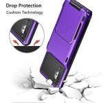 Vofolen Case for Galaxy Note 10+ 10 Plus Case Wallet 4-Slot Pocket ID Card Holder Scratch Resistant Dual Layer Protective Bumper Rubber Armor Hard Shell Cover for Samsung Galaxy Note 10 Plus Purple