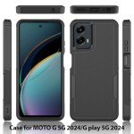 for Moto G 5G 2024 Case, [Military Grade Drop Tested] with Screen Protector, Dual Layer Protective Heavy Duty Cell Phone Cover Non-Slip Shockproof Case for Motorola Moto G 5G 2024 (Black)